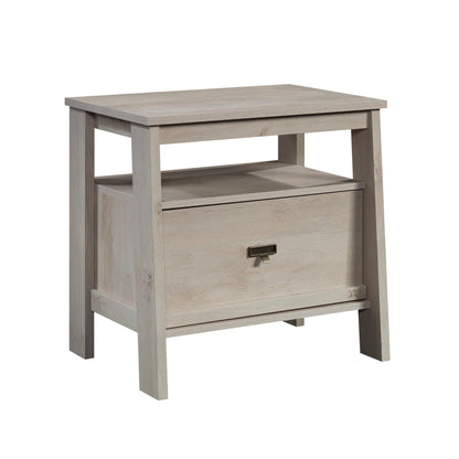 Sauder Trestle Night Stand, L: 26.38" x W: 19.06" x H: 25.12", Chalked Chestnut finish - WoodArtSupply