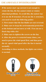 Linher 36"" Outdoor Gazebo Fan with Dimmable Light and Memory Remote, Plug-In Wet Rated Outdoor Ceiling Fan, Outdoor Hanging Fan For Gazebo, Patio, Waterproof, Walnut, F235-BK-36in Linher