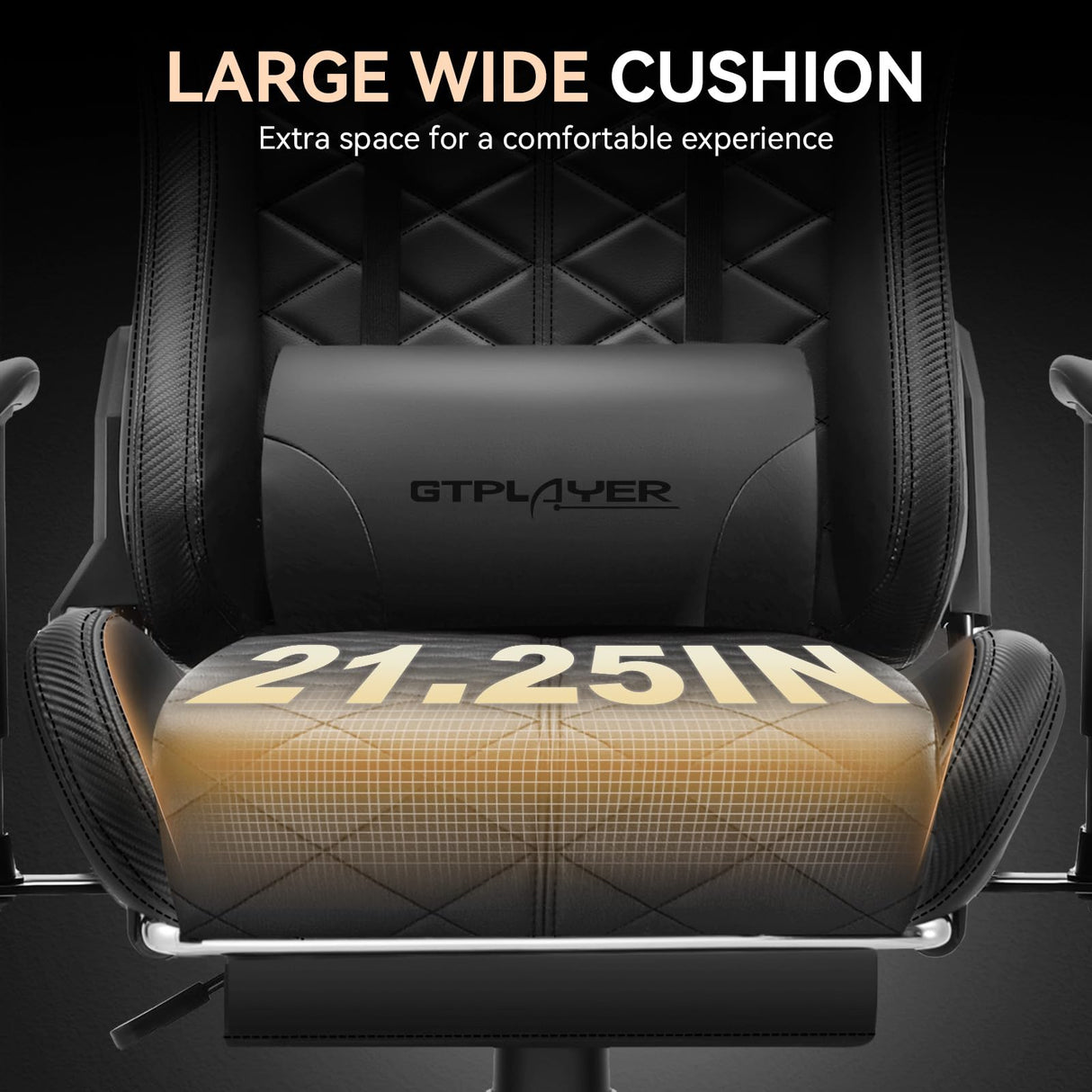 GTPLAYER Gaming Chair, Computer Chair with Bluetooth Speakers, High Back Ergonomic Office Chair Desk Chair with Lumbar Support, Height Adjustable Game Chair with Footrest 330LBS, Black GTPLAYER