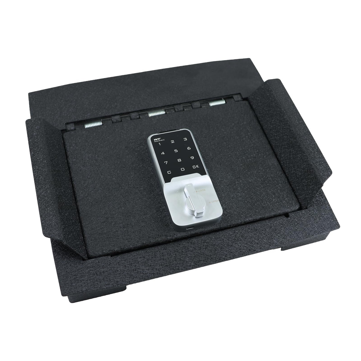 KEREN Center Console Gun Safe - Console Gun Vault Compatible with Ford F250 Super Duty 2023-2025, High Security Armrest Lock Box with Electronic Keypad Lock KEREN