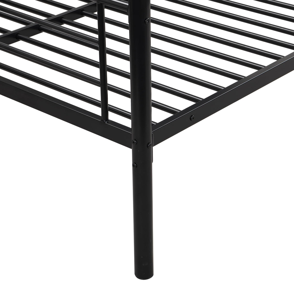 Zyerch Twin Over Full Bunk Bed with Trundle, Metal Bed Frame Bunkbeds Twin Over Full for Kids Adults with 2 Ladders & Guardrail, Noise Free Easy to Assemble, Black Zyerch
