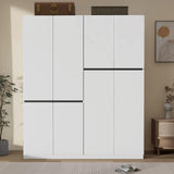 Wakefit 4 Doors Armoire Closet, Wooden Bedroom Armoires with Hanging Rod, Wardrobe Closet with Doors, Freestanding Wardrobe Cabinet for Bedroom, Guest Room, White(20.4" D x 63" W x 74.8" H) Wakefit