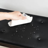 HOOBRO Dining Bench, Bamboo Dining Room Bench with PU Leather Upholstered Seat, for Kitchen, Living Room, Hallway, Kitchen, Entryway, Brown and Black CB13CD01 HOOBRO