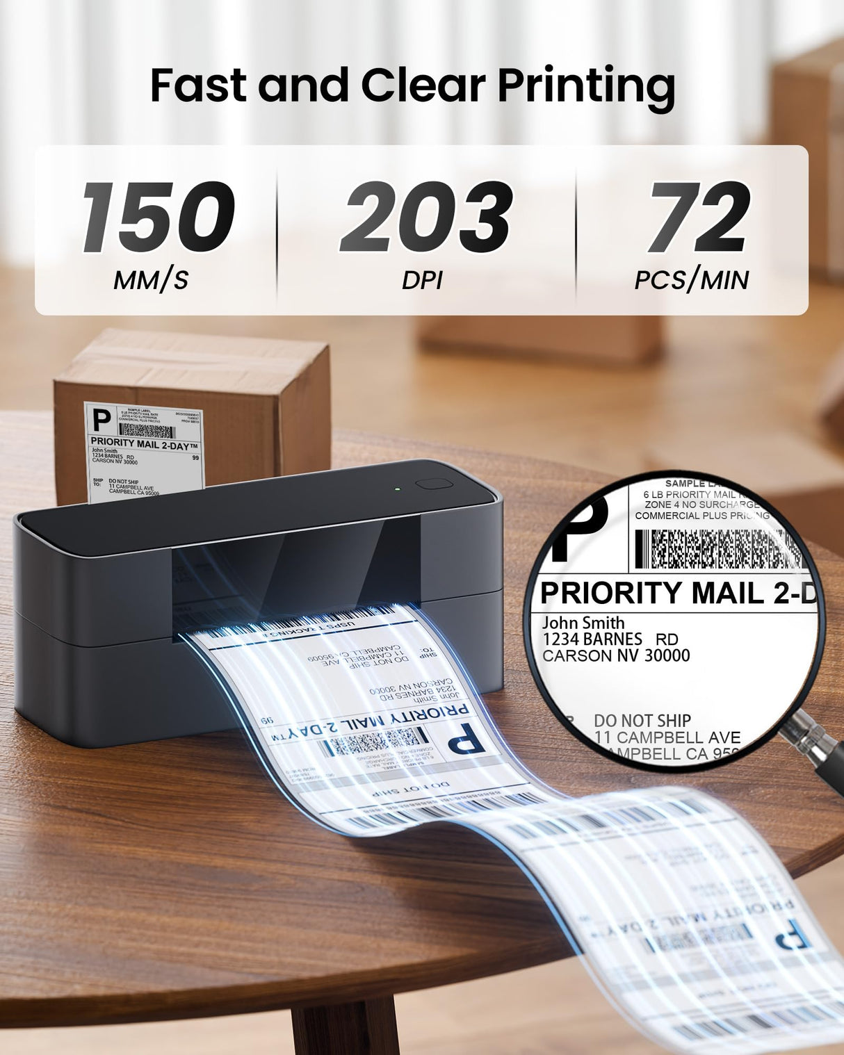 Itari Bluetooth Thermal Shipping Label Printer, 245-BT Wireless Label Printer 4x6, Desktop Label Printers for Small Business & Shipping Packages, Support iOS, Android, Windows, Amazon, Shopify, USPS Itari