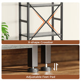 SUPERJARE Triple 4 Tier Bookshelf, Bookcase with 11 Open Display Shelves, Wide Book Shelf Book Case for Home & Office, Grey SUPERJARE