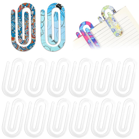 ToBeAce 12 Pcs Sublimation Paper Clips Jumbo Blanks, 4x2 Inch Acrylic Sublimation Paperclips Blanks Large, Personalized Paper Clips for Crafts, Gifts, Home, Office, School Use ToBeAce