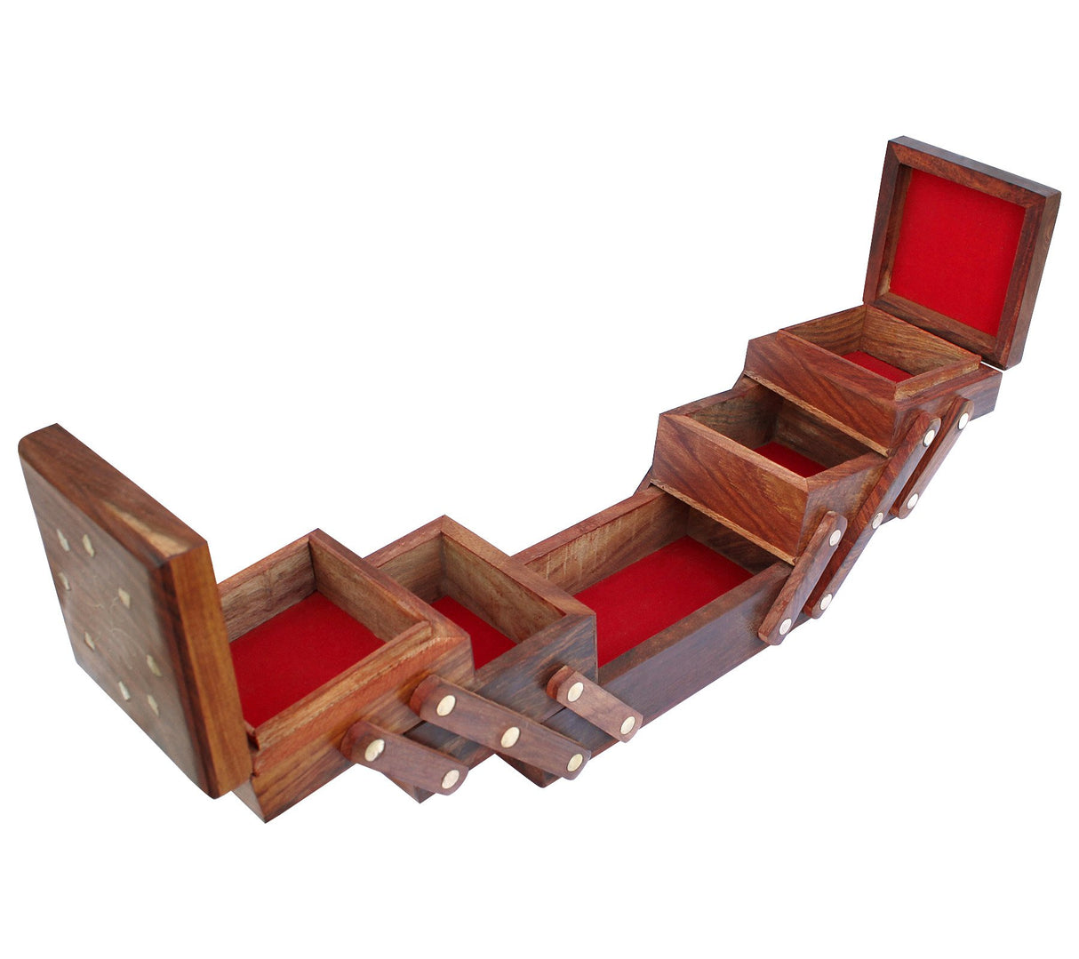 Indian Glance Luxury Solid Indian Wooden Jewelry Box Case - Christmas Gifts For Women | Girls Indian Glance