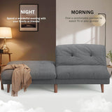 Homall Futon Couch, Modern Futon Sofa Bed with Adjustable Backrest, Convertible Sleeper Sofa Bed for Small Apartments, Loveseat, Office (Fabric, Grey) Homall