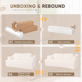 Homall 67” Cloud Couch Sofa 2 Seater Comfy Upholstered Loveseat Floor Sofa with High Density Memory Foam, No Assembly Required, Boneless Couch for Bedroom Living Room (White, Loveseat) Homall