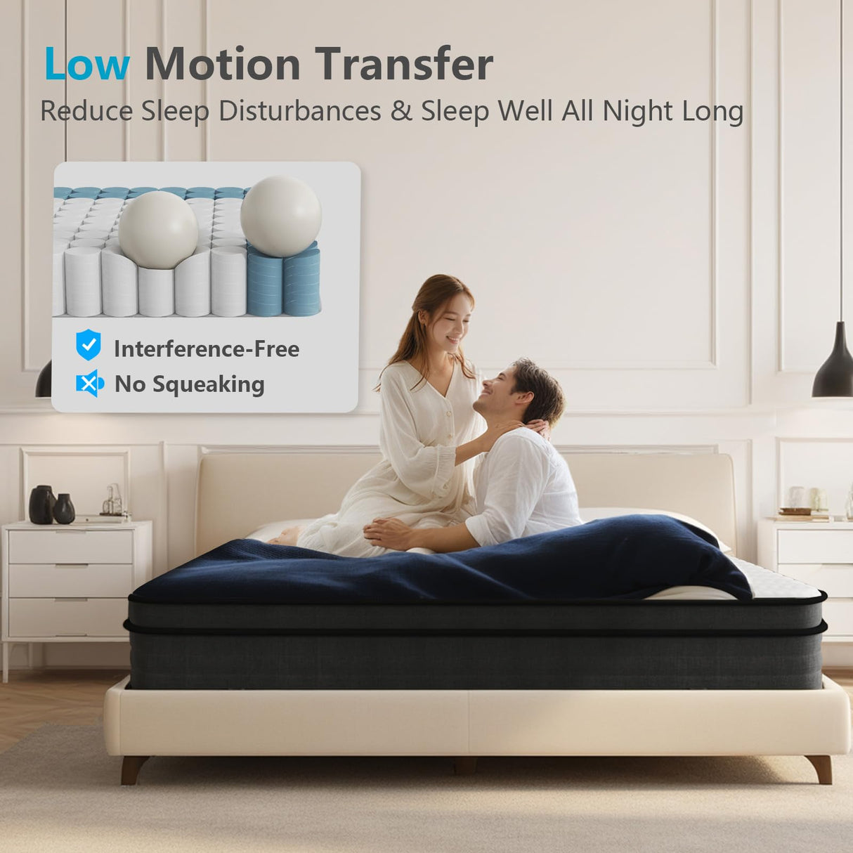 Crayan Queen Mattress, 12 Inch Hybrid Memory Foam Mattress in a Box with Individual Pocket Spring for Motion Isolation & Silent Sleep, CertiPUR-US Crayan