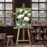 Natuyalo Paint by Numbers for Adults - Adult Paint by Number Kits Painting on Canvas Crane in Pond Painting by Numbers for Beginners, DIY Art Craft Kits for Adults (16x20 Inch) Natuyalo