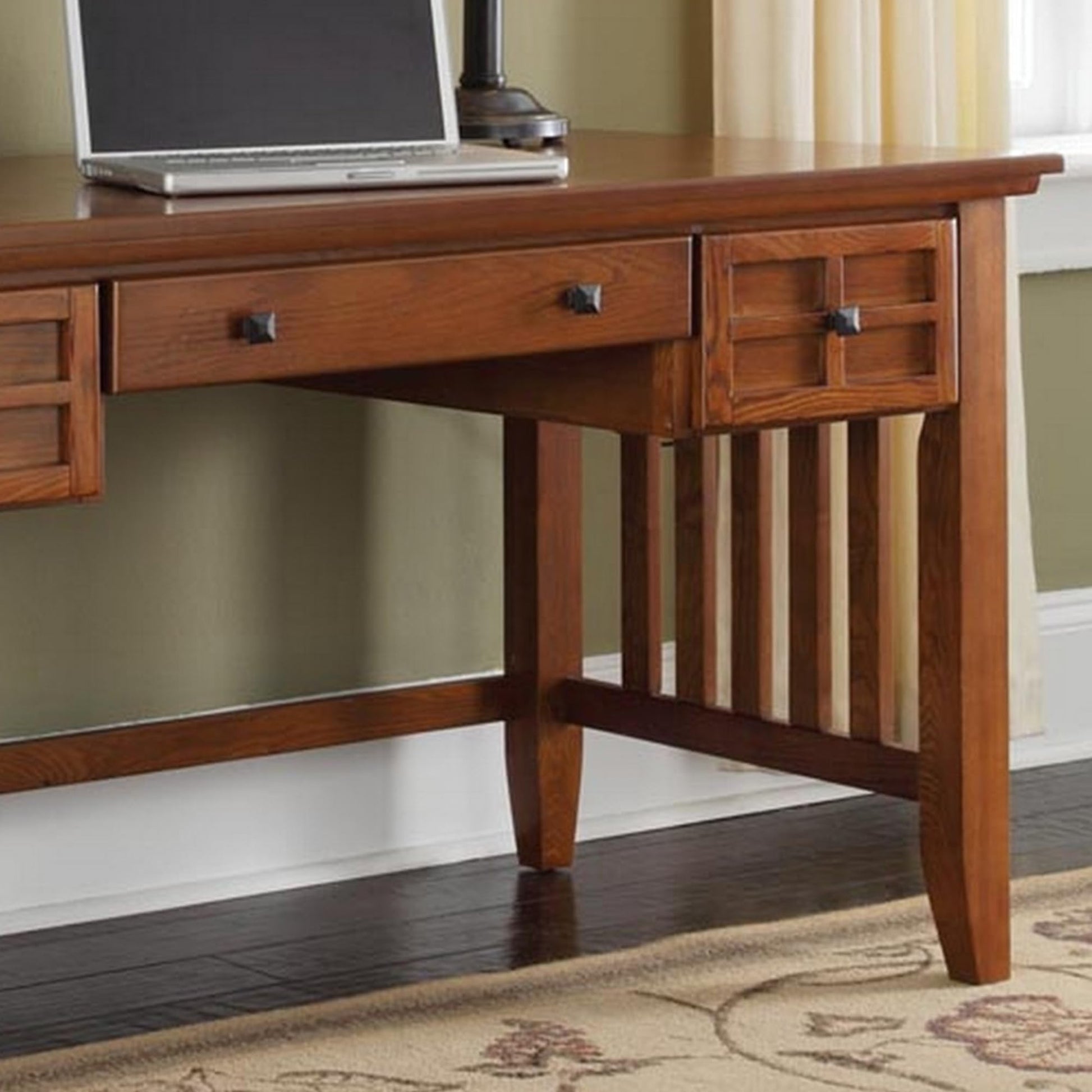 Arts & Crafts Cottage Oak Executive Desk by Home Styles - WoodArtSupply