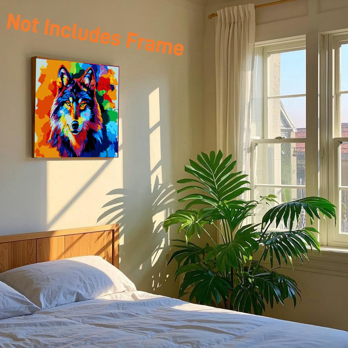 Wolf Paint by Numbers Kit for Kids Adults, Adult Paint by Number Kits Canvas Number Wolf Painting by Numbers Art Craft Kits for Adults, Color Wolf 16x20inch Without Frame Komking