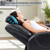 CANMOV Electric Power Recliner Chair with Adjustable Headrest,Breathable Faux Leather Home Theater Seating with Ambient Lighting,Cup Holders,Hidden Arm Storage,USB,Type-C Ports,Black CANMOV