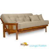 Nirvana Futons Stanford Futon Set - Full Size, Frame, 8" Twill Khaki Mattress Nirvana Futons