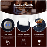 IROSTAE Loveseat Recliner Sofa, 2 Seater Minimalist Style Fabric Manual Pull Tab Reclining Loveseat with USB Charge Ports, Cup Holders, Recliner Love Seat Couches for Living Room, RV, Blue IROSTAE