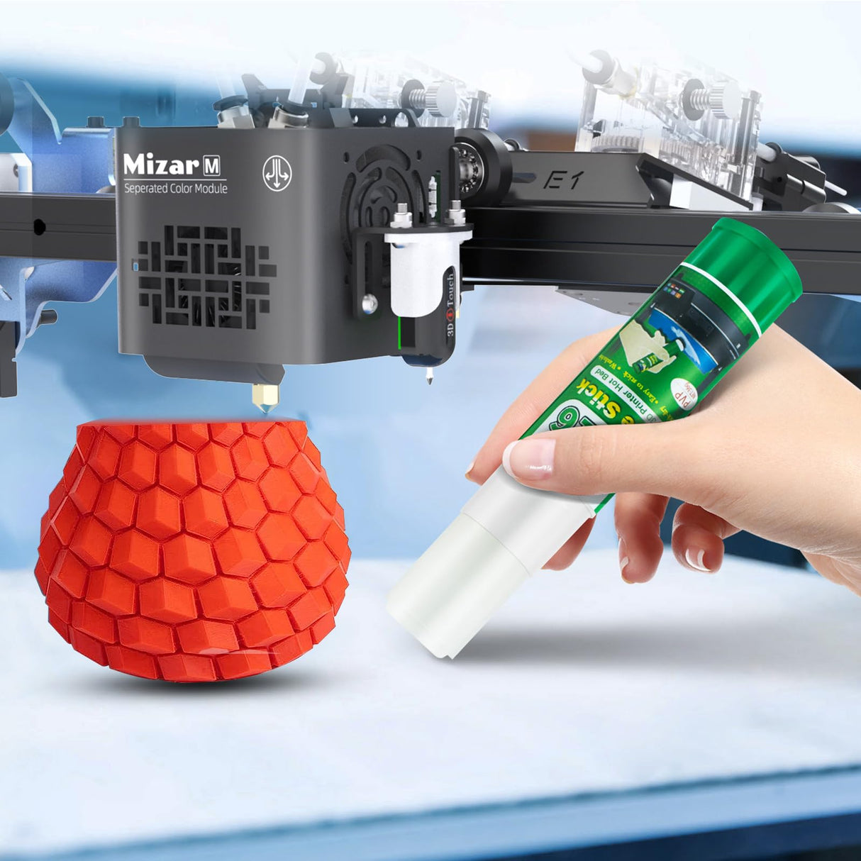 3D Printer Glue Sticks, 36 Grams Each PVP Solid Glue Sticks for Hot Bed Plate, Washable, Non-Toxic, Reduce Warping for PLA, ABS, PETG, HIPS, TPU Filament on PEI, Glass, Aluminum, Buildtak Board, 6Pcs GIANTARM