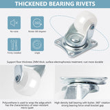 Cofufu 1" Low Profile Caster Wheels Set of 4, No Noise Casters for Furniture with Polyurethane Wheels, Small Rectangle Swivel Caster with 360 Degree Top Plate 22 lbs Weighs Capacity Each Caster Cofufu