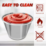 DJZZ 50 Pcs Metal Sauce Cups 2.5oz Ramekins, Stainless Steel Dipping Sauce Cups Metal Condiment Container Reusable Round Butter Dressing Sauce Cups Restaurant Small Bowls DJZZ