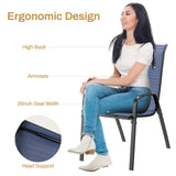 Arlopu 5 Piece Outdoor Patio Dining Set (Umbrella not Included), Porch Furniture with 4 Textline Chairs, 1 Square Glass Table for Garden, Backyard and Poolside, Lawn (Navy Blue) Arlopu