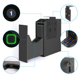 Biometric Slider Handgun Gun Safe with LCD Screen of Temp Humidity Time for Nightstand, Desk, Bed Side, Wall, Truck LANGGER V