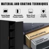 PAOFIN 71" Tall Metal Pantry Storage Cabinet with Doors and 4 Adjustable Shelves, Black Kitchen Food Pantry Cabinets, Tall Freestanding Cupboard for Kitchen, Dining Room or Living Room, Black PAOFIN