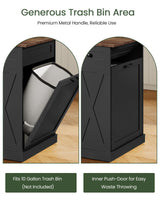 CHOEZON 51.2" Movable Kitchen Island Table with Foldable Top, Kitchen Island Cart with Storage, Trash Bin Cabinet, 2 Drawers, Spice Rack, Shelf Adjustable, Black and Rustic Brown MZD03BF CHOEZON