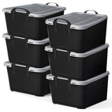 Life Story 6 Pack Heavy Duty Stackable Storage Bin, 55 Quart Home Organizer, Versatile Lightweight Locking Bins with Carrying Handles, Black/Gray Life Story