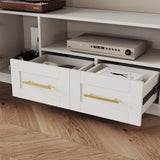 Entertainment Wall Unit: 4-Piece TV Stand with Bookshelves & Storage, Media Center for Living Room, Up to 70" TVs, White Bobve