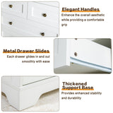 spanspace 7 Drawers Tall Dressers for Bedroom, 44" Wood Chest of Drawers with Metal Handle, Farmhouse Dresser for Living Room, Hallway spanspace