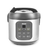 AROMA Professional Digital Rice Cooker, Multicooker, 4-Cup (Uncooked) / 8-Cup (Cooked), Steamer, Slow Cooker, Grain Cooker, 2Qt, Stainless Steel Exterior, ARC-994SG AROMA