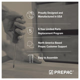 Prepac Milo Mid-Century Modern 2 Drawer Nightstand, Bedside Table, Contemporary Bedroom Furniture, 16"D x 25"W x 25"H, Cherry Prepac