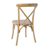 Merrick Lane Bardstown X-Back Bistro Style Wooden Dining Chair for Kitchens and Dining Rooms, High-Back Wood Stackable Kitchen Chair, Natural with White Grain Merrick Lane
