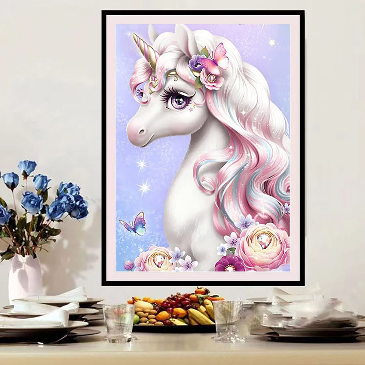 Unicorn Diamond Painting Kit - DIY Diamond Art with High-Relevance Diamond Painting Kits for Adults - Paint by Diamonds, Create Stunning Unicorn Designs,12×16 inch UKboken