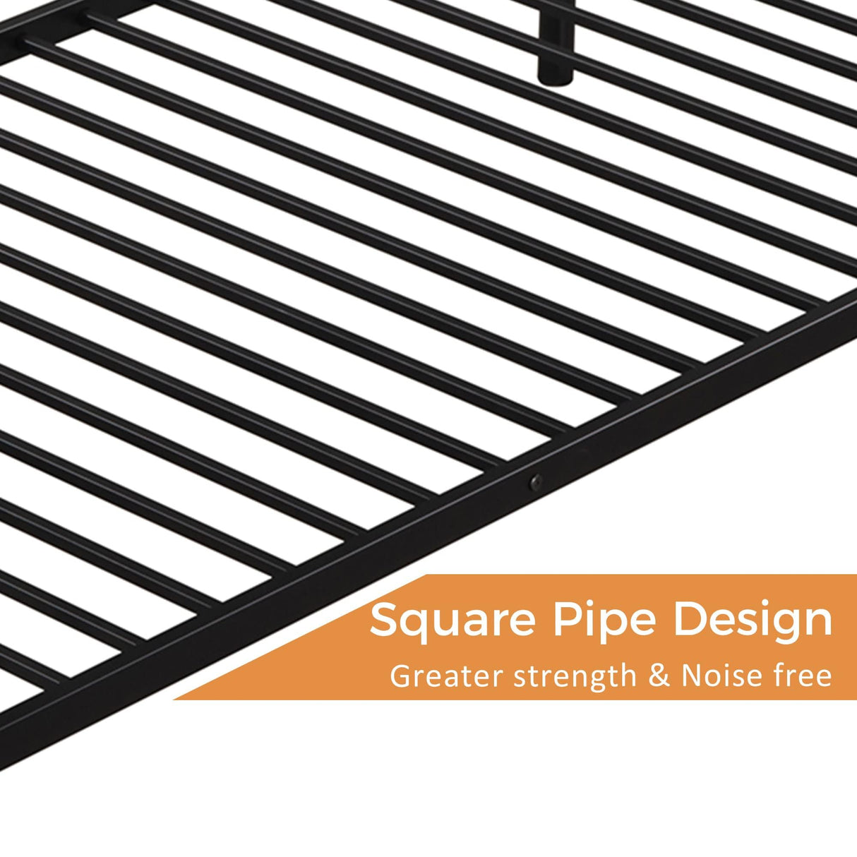 Merax Bunk Bed with Ladder and high Guardrail, Able to Split, Metal Bunk Bed, Storage Space, Noise Free,Twin Over Twin Size Bunk Bed,Black Merax