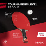 STIGA Pro Carbon Performance-Level Table Tennis Racket with Carbon Technology for Tournament Play - Red and Blue Colors Stiga