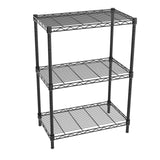 Golpart 3 Tier Adjustable Storage Shelves,Heavy Duty Metal Utility Shelf 450LBS Capacity,Wire Shelving Unit Organizer Rack for Home,Kitchen,Office,Bathroom,Pantry Room,12" D x 22" W x 22.5" H,Black Golpart
