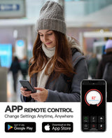 Silonn Electric Fireplace Heater, 5300 BTU Portable Fireplace with App & Remote,24-inch Low Noise Electric Fire Place with 5 Brightness Levels, Temp Control & Timer for Living Room, Bedroom, Black Silonn