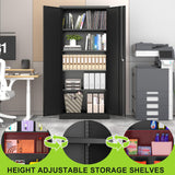 Garage Storage Cabinet with Lock, 71" Tall Cabinet with Doors and Adjustable Shelves, Heavy Duty Metal Cabinets and Storage System, Steel File Cabinet for Home Office,Workshop - Assemble Required Polup