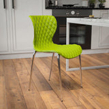 Flash Furniture Lowell Contemporary Design Citrus Green Plastic Stack Chair Flash Furniture