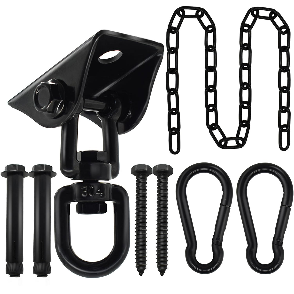 Lendaba Hammock Hanging Kit, Heavy Duty Hanging Chair Hardware 1200 lb Capacity, 360° Rotate Hammock Hooks for Yoga, Chair, Tree, Indoor & Outdoor Gym Ledanba