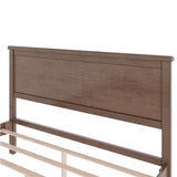 Merax Queen Size Wooden Bed Frame, Mid Century Modern Platform Bed with Tall Headboard and Footboard, Solid Wood Slats Support, No Box Spring Needed, Easy Assembly, Brown Merax