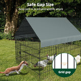 PawGiant Chicken Coop Chicken Run Pen for Yard with Cover 130"×40"×40" Outdoor Metal Portable Chicken Tractor Cage Enclosure Crate Outside for Small Animals Duck Rabbit Hen PawGiant