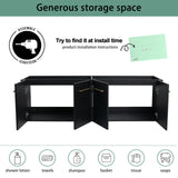 60 Inch Floating Bathroom Vanity,60" Bathroom Vanity Without Sink,Modern Bathroom Vanity Cabinet,Black Wall Mounted Cabinet(Sink Basin Not Included) WoodArtSupply