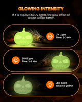 TECBEARS Glow in The Dark Petg Filament，Neatly Wound 3D Printer Filament Bundle，250g/Spool, 8 Packs (2 Spool of Black Petg and 6 Spool of Glowing Blue/Green/Red/Yellow) TECBEARS