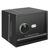 Biometric Home Safe, Fingerprint Gun Safe Lock Box,Money Box for Jewelry Handgun Cash Valuables,Perfect for Home/Office/Hotel, Black,1.2 Cubic Feet VoleStay