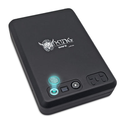 Viking Biometric Fingerprint Lock Biometric Fingerprint Gun Safe 360 Degree Fingerprint Detection LCD Feedback Screen Weather & Dust Resistant IP65, Portable Design