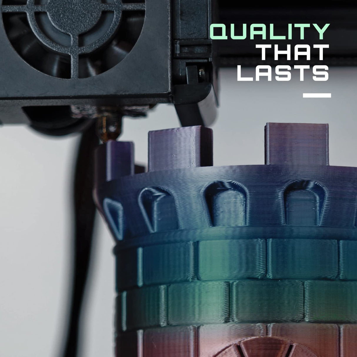 HATCHBOX 1.75mm Multicolored Dark Rainbow PLA 3D Printer Filament, Dimensional Accuracy +/- 0.03 mm, 1 kg Spool, 3D Printing Filament HATCHBOX