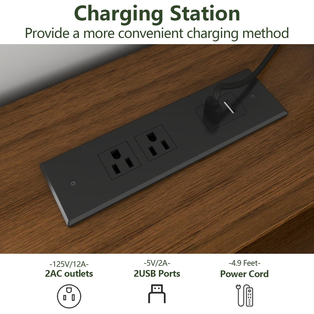 Gyfimoie 6 Drawer Dresser with Power Outlet, Chest of Drawers with LED Light, Modern Dresser with Open Storage Cubby, Double Wide Dressers Organizer for Bedroom, Living Room, Entryway,Hallway Gyfimoie