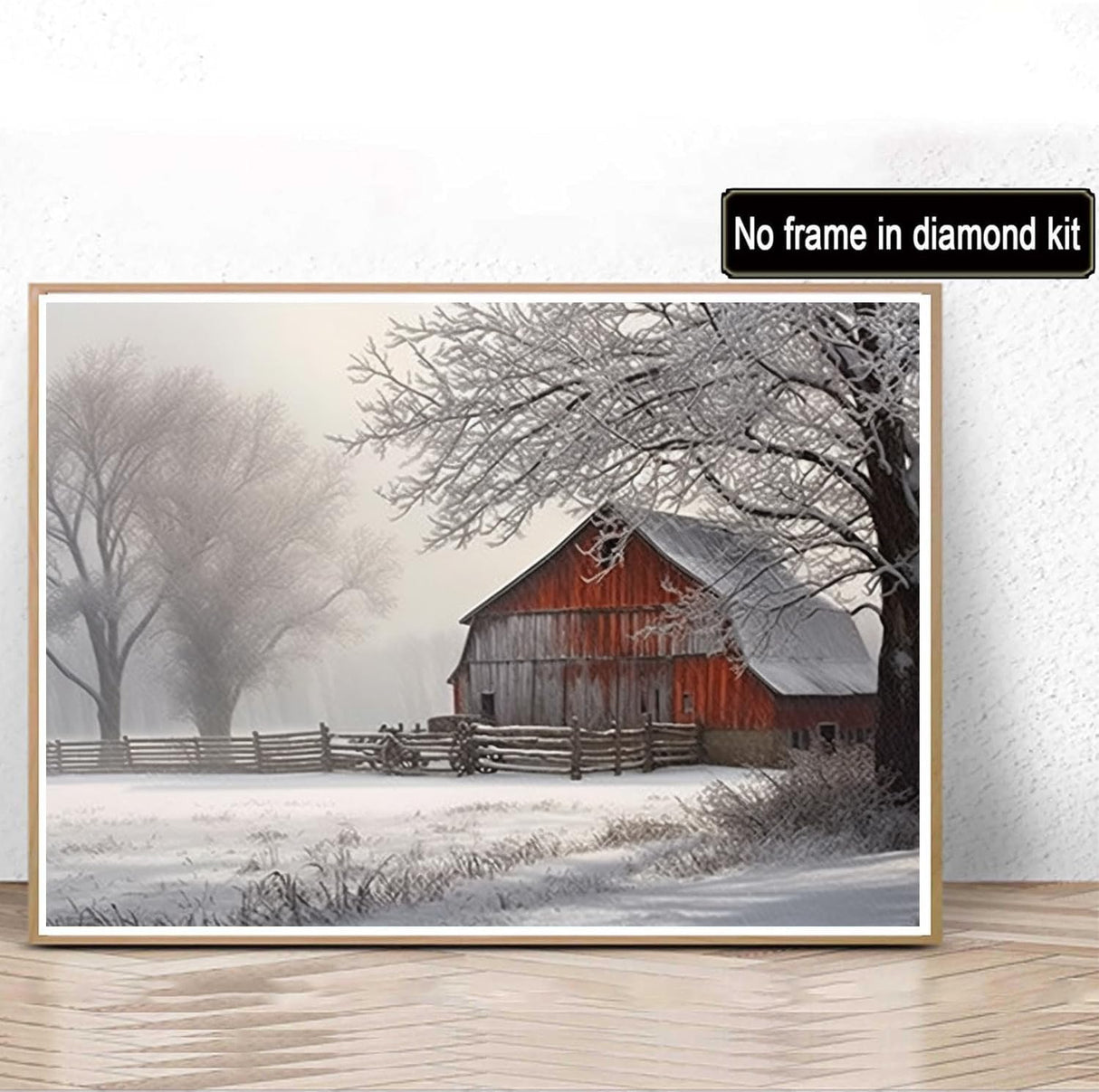 Diamond Painting Snow Tree Fog Rural Country Barn Winter Kit for Adults Full Drill Diamond Art Painting by Number Kits Gem Art Wall Home Decor(15.8 x11.8inch) Generic